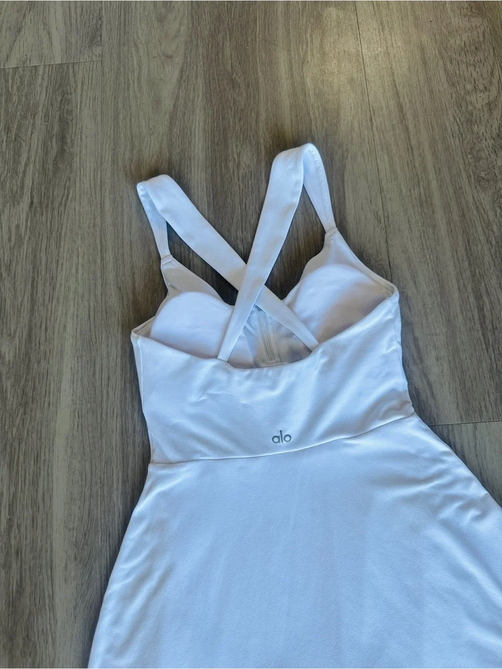ALO Yoga Showcase Zip Tennis Dress White Small Alosoft